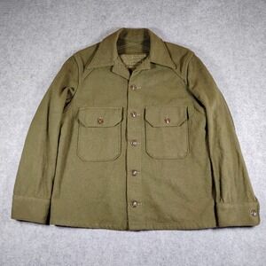 Vintage US Military M-1951 Field Shirt Wool Olive Drab Green Medium OG-108